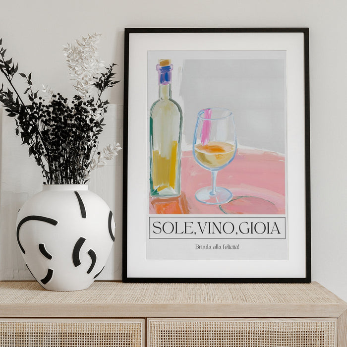Sole, vino, gioia - Ohkimiko Framed Art | Home or Office Art