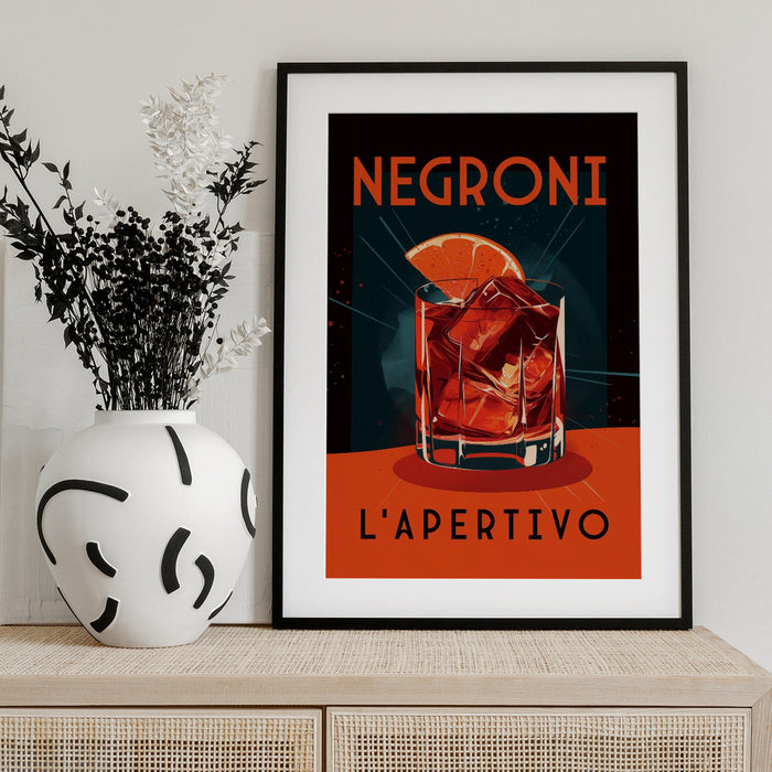 Negroni L&#039; Apertivo - Andreas Magnusson Framed Art | Home or Office Art