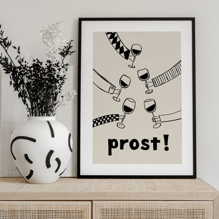 Prost! Wine Party with Friends - Rio Soléy Framed Art | Home or Office Art