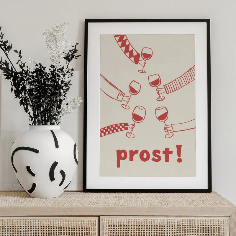 Prost! Wine Party with Friends - Rio Soléy Framed Art | Home or Office Art