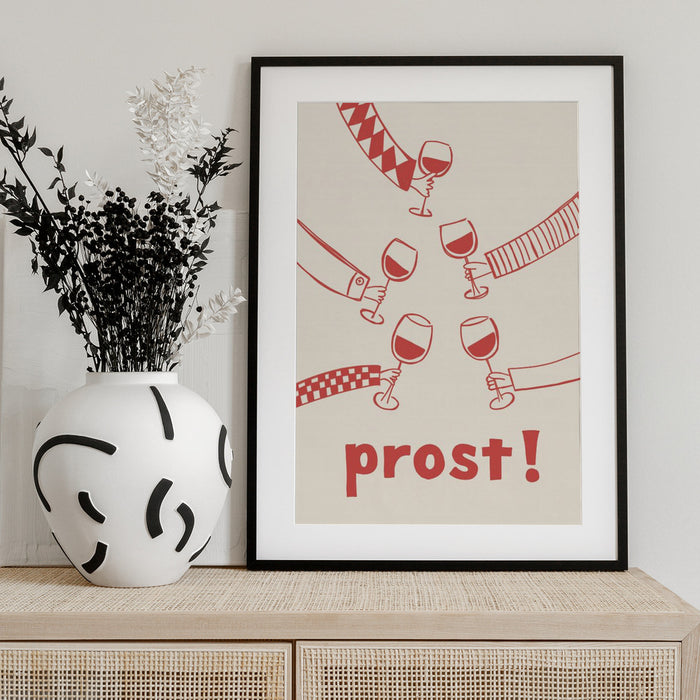 Prost! Wine Party with Friends - Rio Soléy Framed Art | Home or Office Art