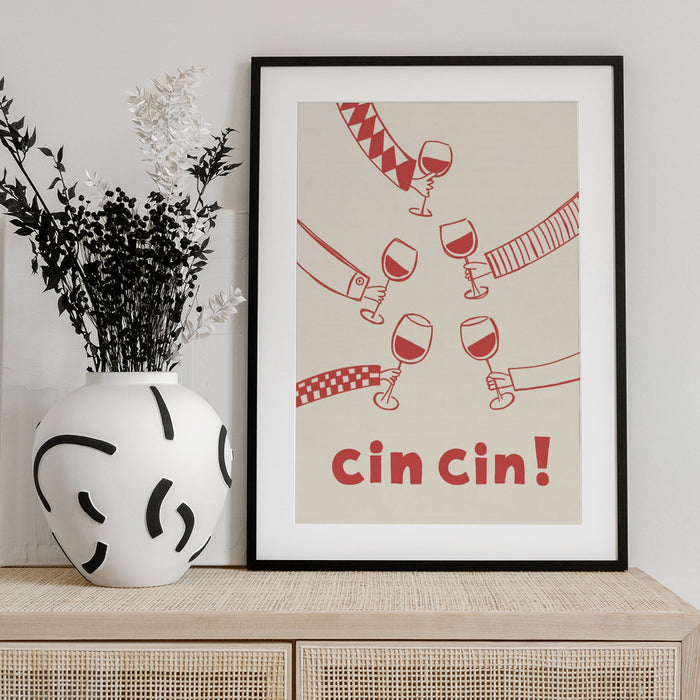 Cin cin! Wine Party with Friends - Rio Soléy Framed Art | Home or Office Art