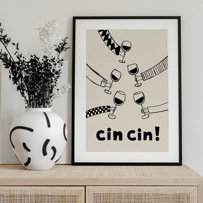 Cin cin! Wine Party with Friends - Rio Soléy Framed Art | Home or Office Art