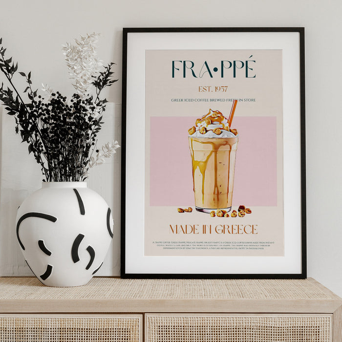 Greek Frappe Delight - Nazma Khokhar Framed Art | Home or Office Art