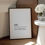 Quote Gin Question - Orara Studio Framed Art | Home or Office Art