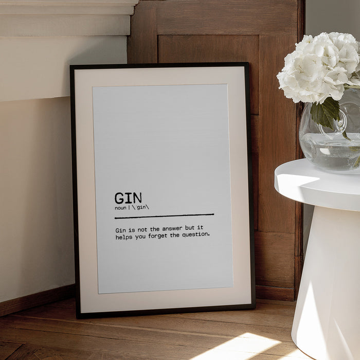 Quote Gin Question - Orara Studio Framed Art | Home or Office Art