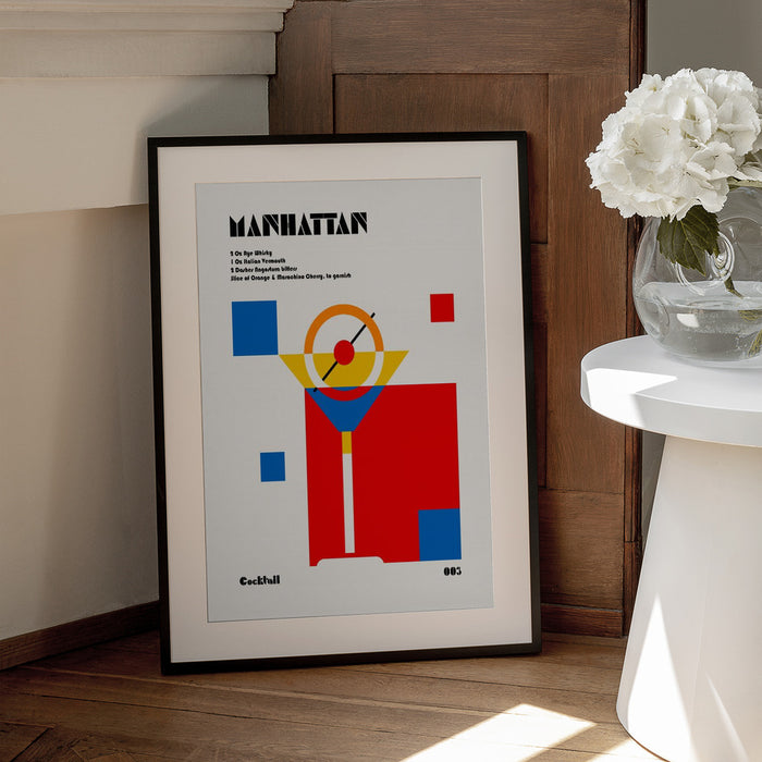 Manhattan Bauhaus Cocktail - Retrodrome Framed Art | Home or Office Art
