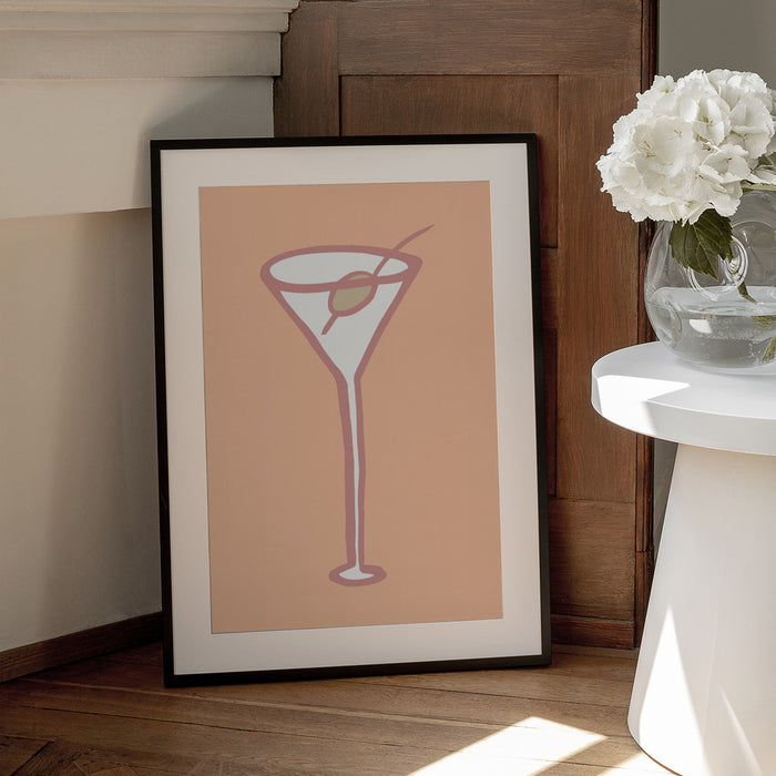 Olive In Glass Peach Fuzz Poster - Pictufy Studio Framed Art | Home or Office Art