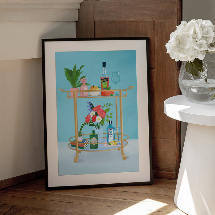 Bar Cart - Petra Lizde Framed Art | Home or Office Art