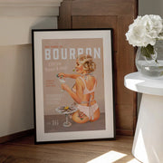Bourbon Babe Vol 16 Vintage Vodka Martini Pin Up Girl - The Whiskey Ginger Framed Art | Home or Office Art