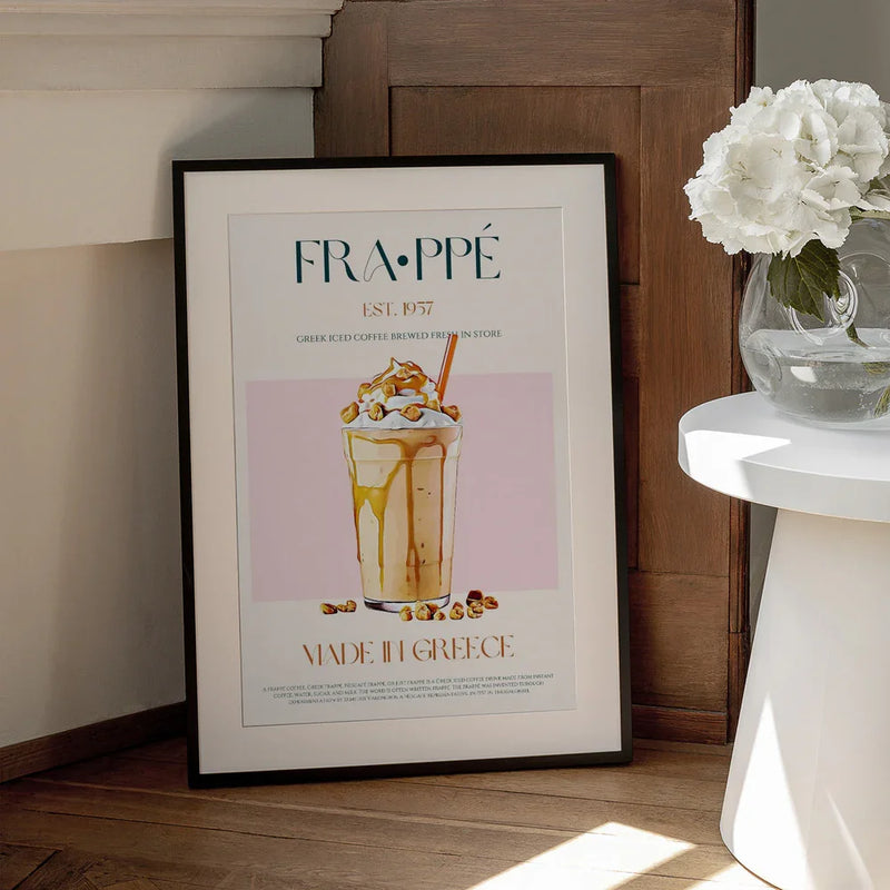 Greek Frappe Delight - Nazma Khokhar Framed Art | Home or Office Art