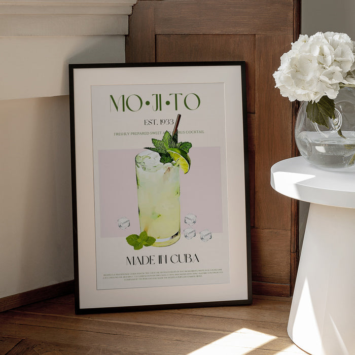 Mojito Print Cocktail - Nazma Khokhar Framed Art | Home or Office Art