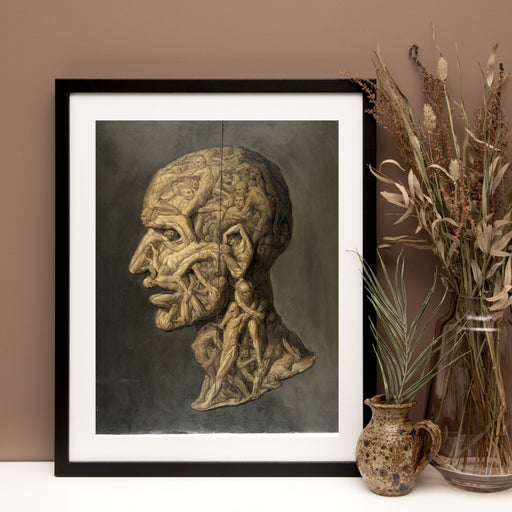 Modern Art Human Head Framed Wall art decor