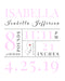 Newborn Baby Nursery Personalized Framed Art Print Baby Birth Stats