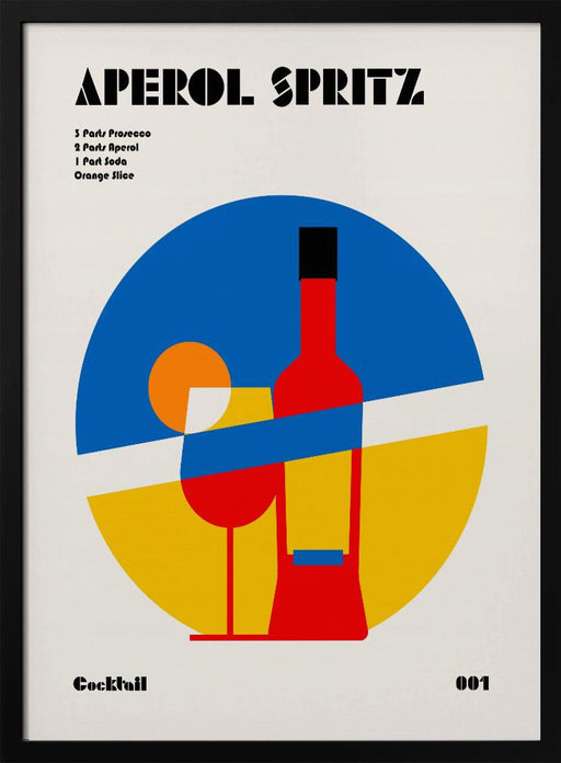 Aperol Spritz Cocktail Bauhaus Art Print - Retrodrome Framed Art | Home or Office Art