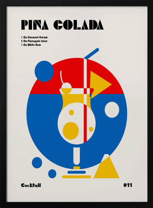 Pina Colada Bauhaus Cocktail - Retrodrome Framed Art | Home or Office Art