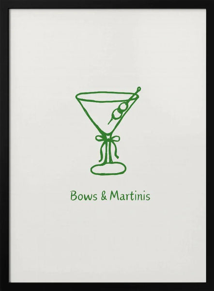 Green Bows and Martinis - ART of living Framed Art | Home or Office Art