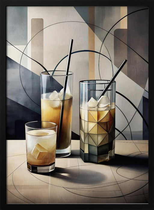 Cubist Cocktails - Miguel Bruzual Framed Art | Home or Office Art