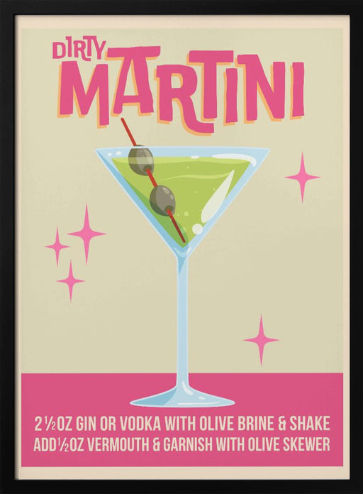 Dirty Martini Cocktail 01.png - WallChart Art Studio Framed Art | Home or Office Art