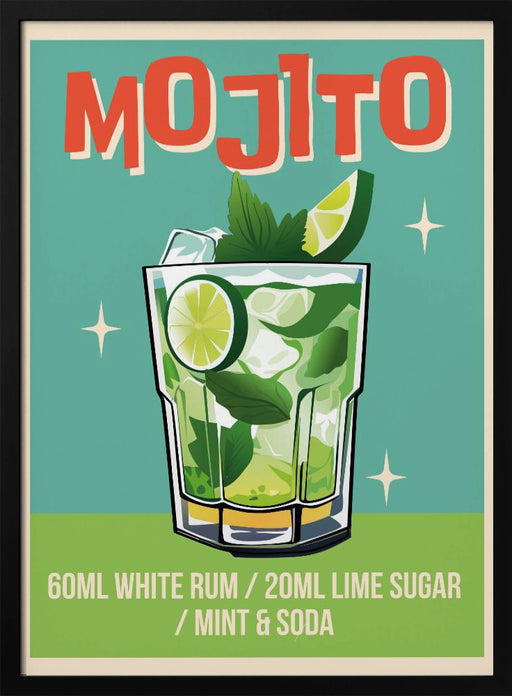 Mojito Cocktail - WallChart Art Studio Framed Art | Home or Office Art
