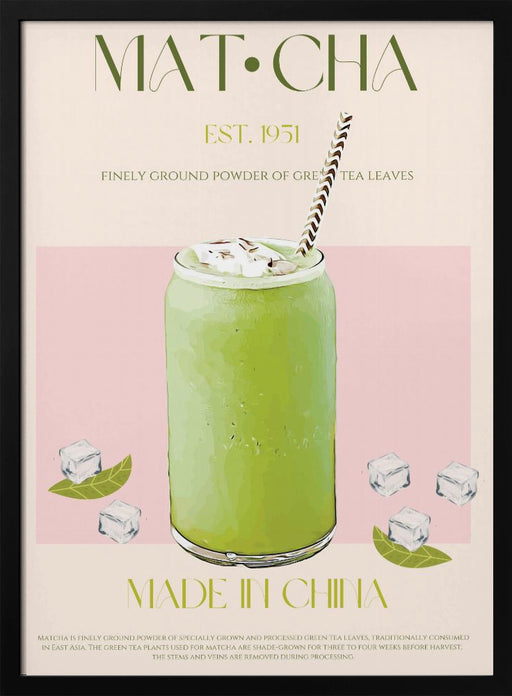 Chilled Matcha Drink - Nazma Khokhar Framed Art | Home or Office Art