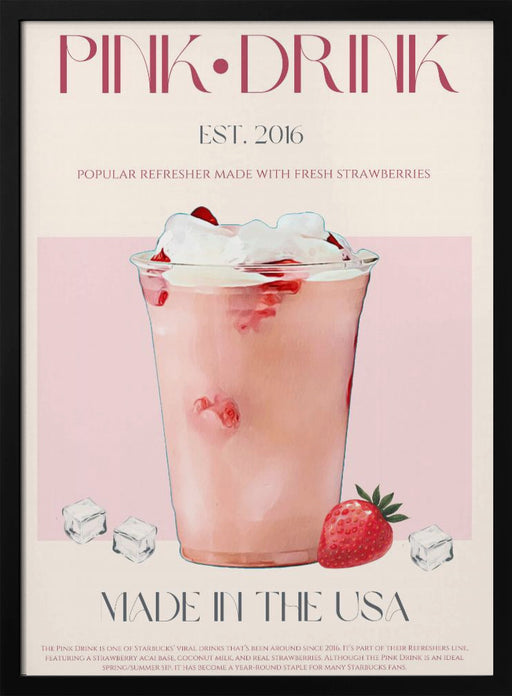 Pink Drink Print - Nazma Khokhar Framed Art | Home or Office Art