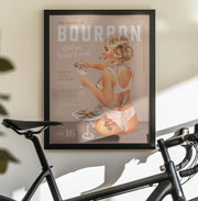 Bourbon Babe Vol 16 Vintage Vodka Martini Pin Up Girl - The Whiskey Ginger Framed Art | Home or Office Art