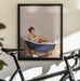Bathtub Drinks: Pinup Girl Drinking In Bathroom - The Whiskey Ginger Framed Art | Home or Office Art