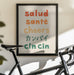 Cheers Typography - Salud Santé Cheers Kanpai Cin cin - Rio Soléy Framed Art | Home or Office Art