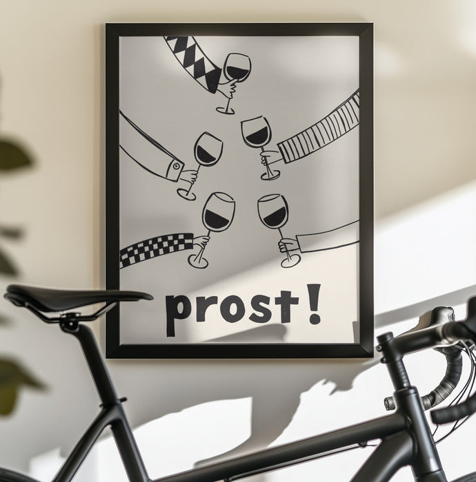 Prost! Wine Party with Friends - Rio Soléy Framed Art | Home or Office Art