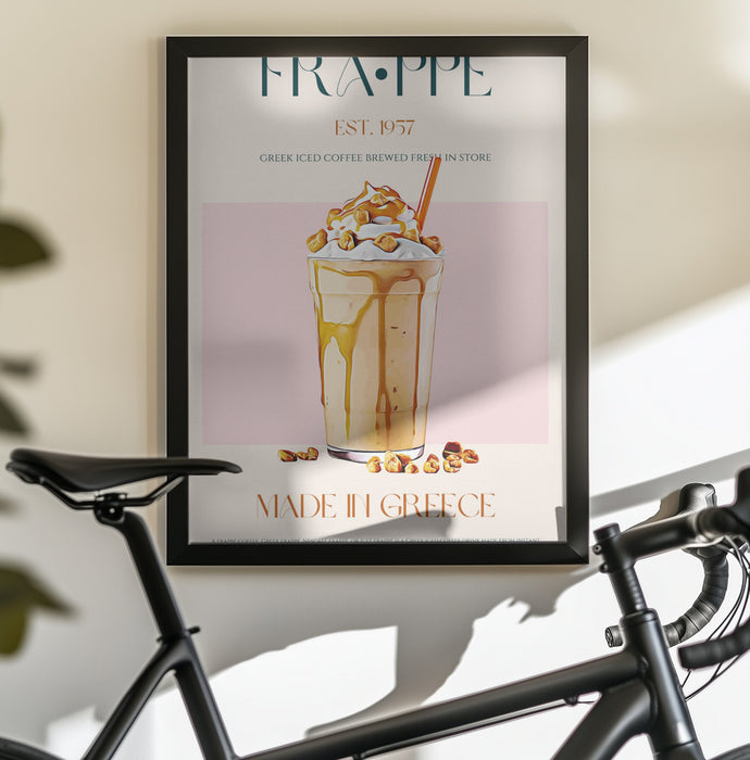 Greek Frappe Delight - Nazma Khokhar Framed Art | Home or Office Art