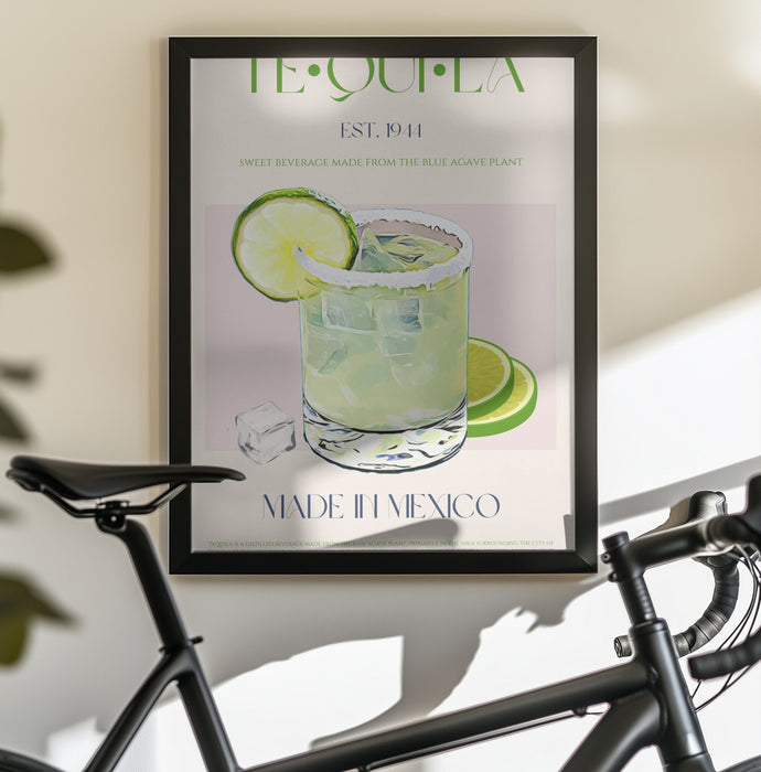 Tequila Drink With Lime And Ice - Nazma Khokhar Framed Art | Home or Office Art