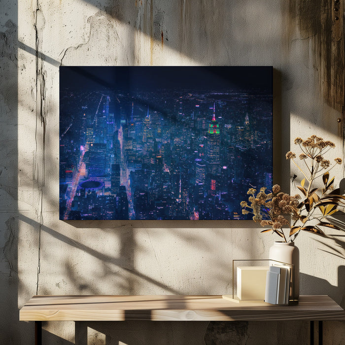 NYC Neon Noir Framed Art Javier de la Torre | Home or Office Art