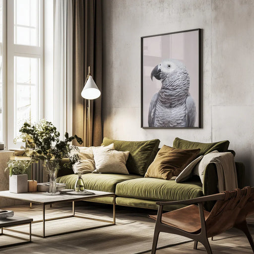 African Grey Framed Art Kathrin Pienaar | Home or Office Art