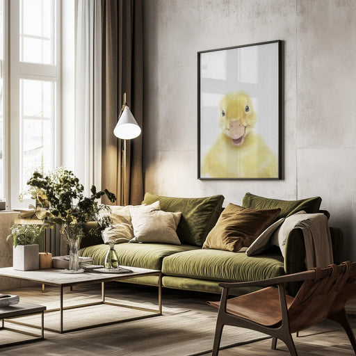 Peekaboo Baby Duck Framed Art Lola Peacock | Home or Office Art