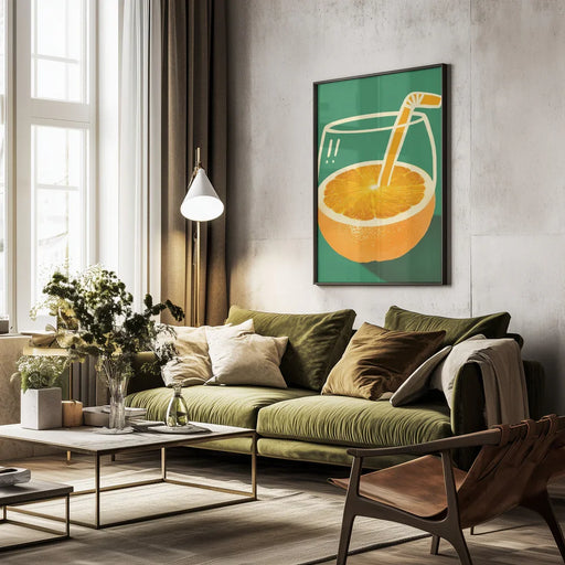 Vibrant Orange Cleverly Illustrated - Little Dean Framed Art | Home or Office Art