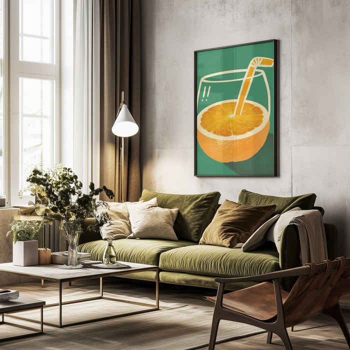 Vibrant Orange Cleverly Illustrated - Little Dean Framed Art | Home or Office Art