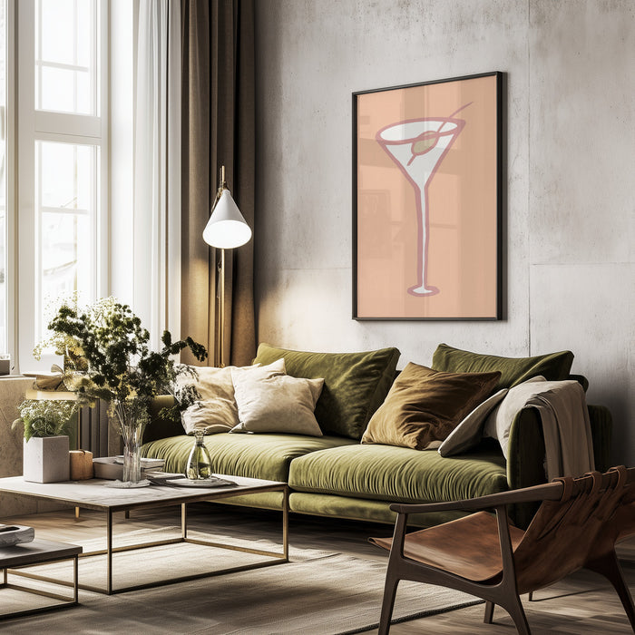 Olive In Glass Peach Fuzz Poster - Pictufy Studio Framed Art | Home or Office Art