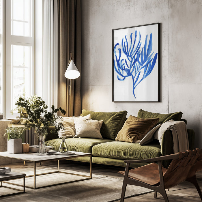 Blue Aquatic Plant Poster 4 - cartissi Framed Art | Home or Office Art