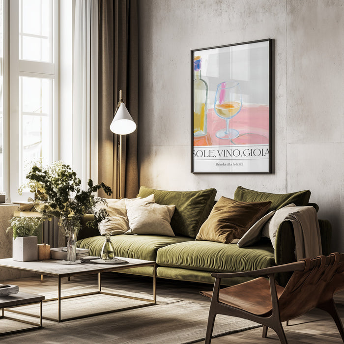 Sole, vino, gioia - Ohkimiko Framed Art | Home or Office Art
