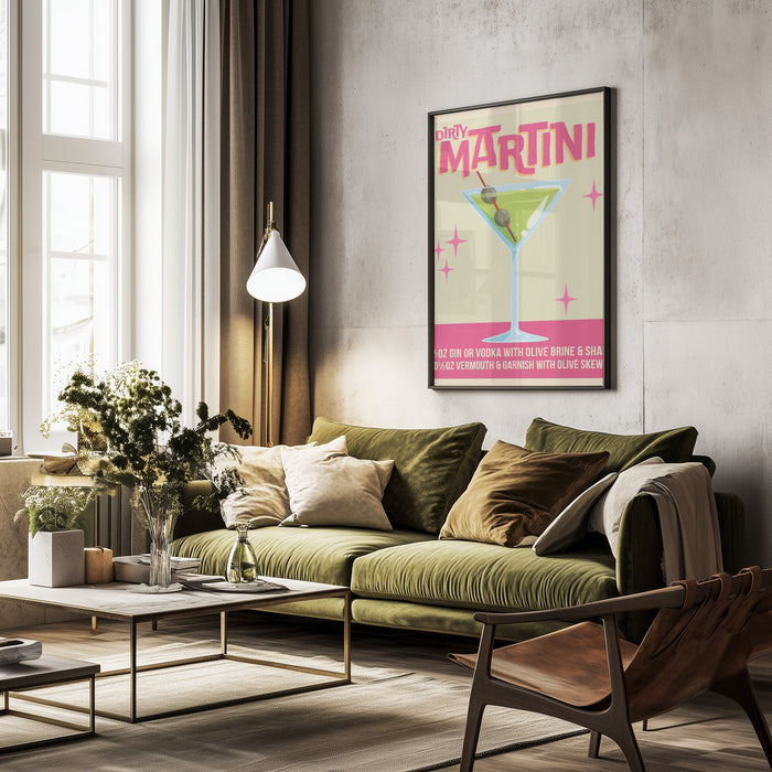 Dirty Martini Cocktail 01.png - WallChart Art Studio Framed Art | Home or Office Art
