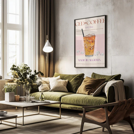 Refreshing Glass of Iced Coffee - Nazma Khokhar Framed Art | Home or Office Art