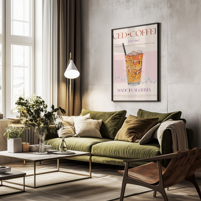 Refreshing Glass of Iced Coffee - Nazma Khokhar Framed Art | Home or Office Art