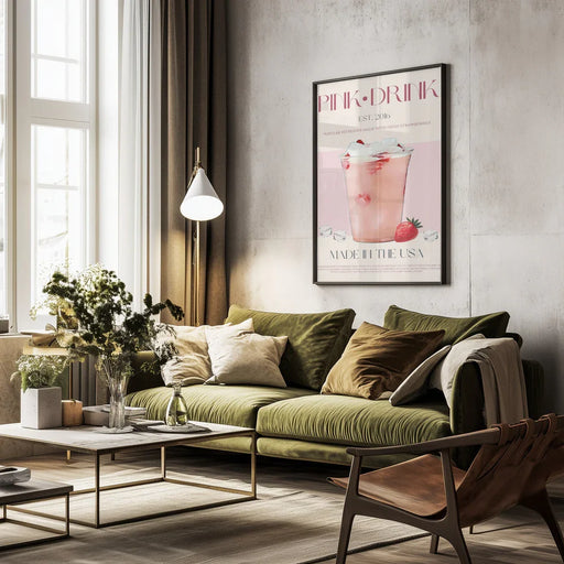 Pink Drink Print - Nazma Khokhar Framed Art | Home or Office Art