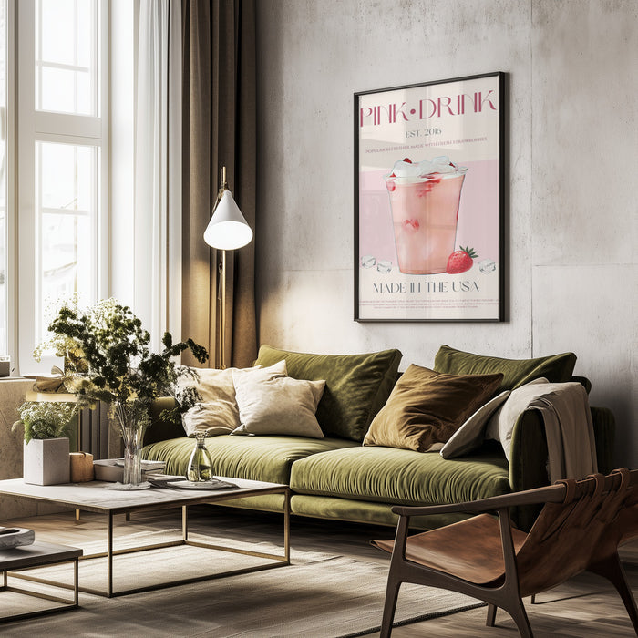 Pink Drink Print - Nazma Khokhar Framed Art | Home or Office Art