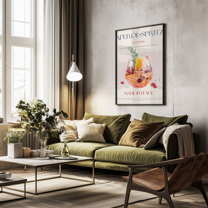 Aperol Spritz Cocktail - Nazma Khokhar Framed Art | Home or Office Art