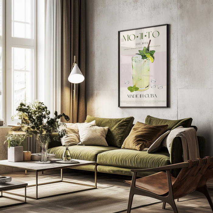Mojito Print Cocktail - Nazma Khokhar Framed Art | Home or Office Art