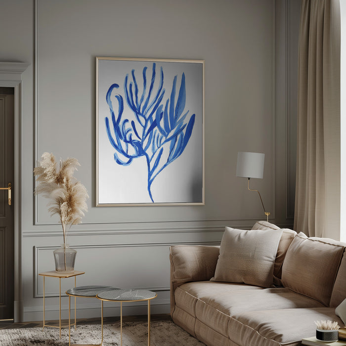 Blue Aquatic Plant Poster 4 - cartissi Framed Art | Home or Office Art