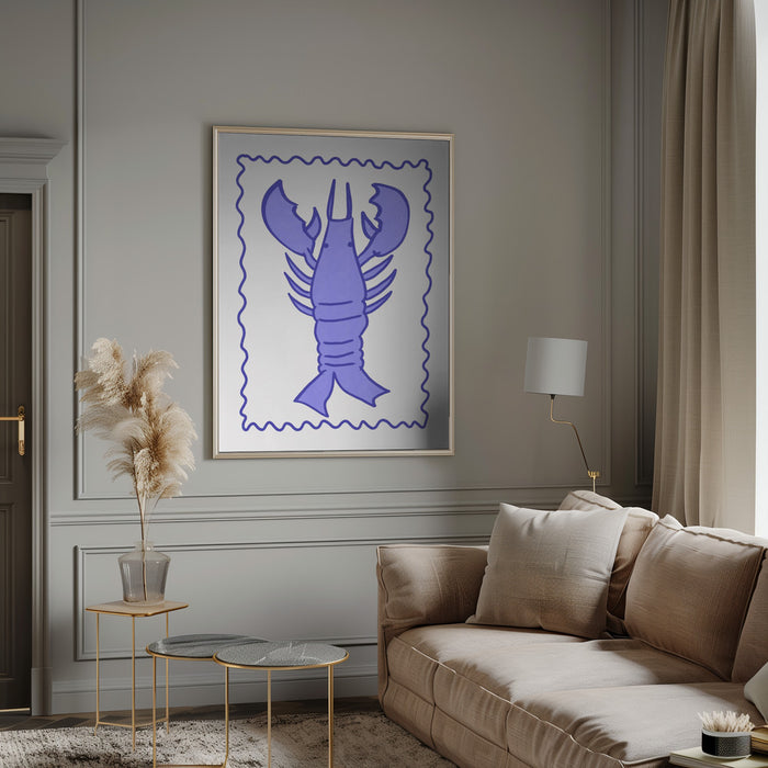 Purple Lobster Stamp - Athene Fritsch Framed Art | Home or Office Art