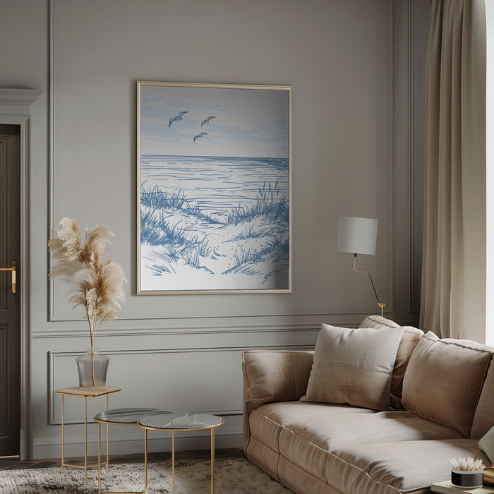 Seascape Sketch - Jolly and Dash Framed Art | Home or Office Art